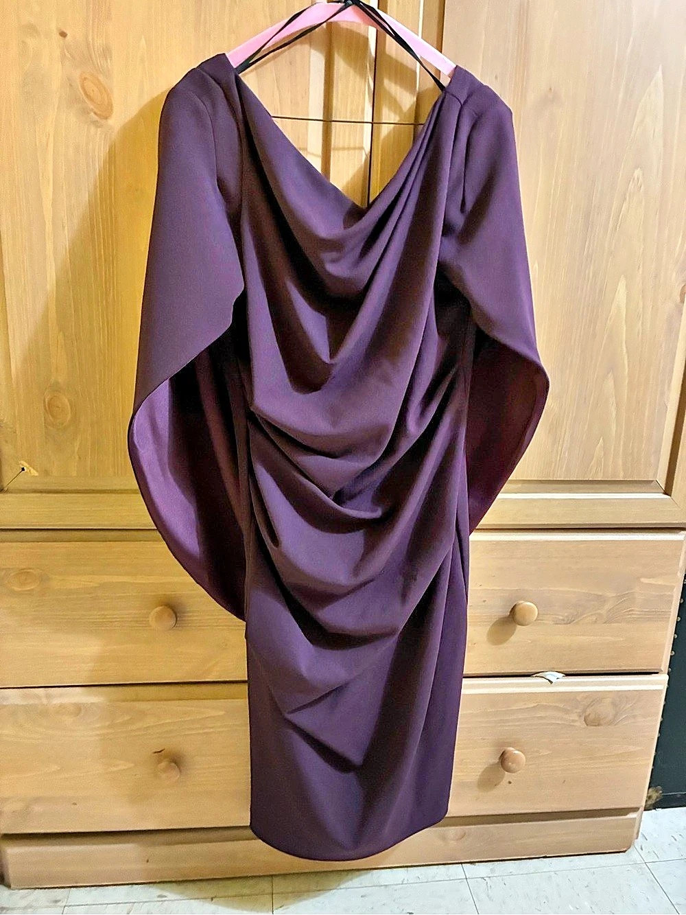 Draped Maxi Dress in Purple Like New